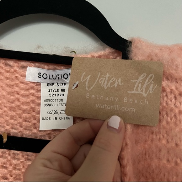 NWT NEW Solution Light Pink Fuzzy Cozy Comfy Coat Jacket One Size Easter Spring - Picture 8 of 8